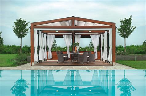 Retractable Fabric Roof Pergola - Modern Outdoor Shade