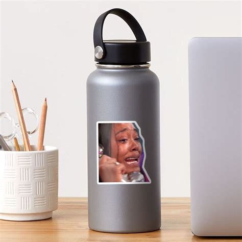 "crying girl on phone twitter meme reaction pic" Sticker for Sale by briannatwumasi | Redbubble