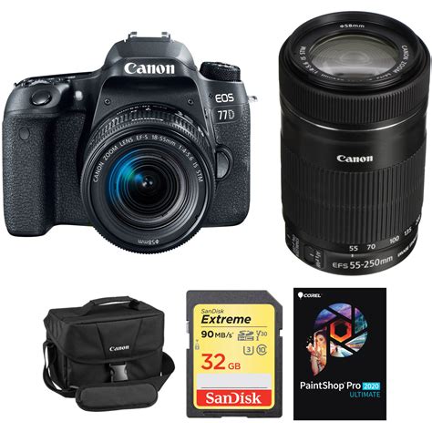 Canon EOS 77D DSLR Camera with 18-55mm and 55-250mm Lenses Kit