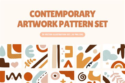 Contemporary Artwork Pattern Set | Creative Market