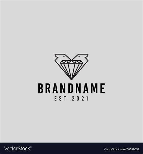 Diamond icon and head dog icon logo design Vector Image