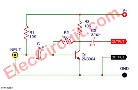 Very simple amplifier circuit using transistor 2N3904