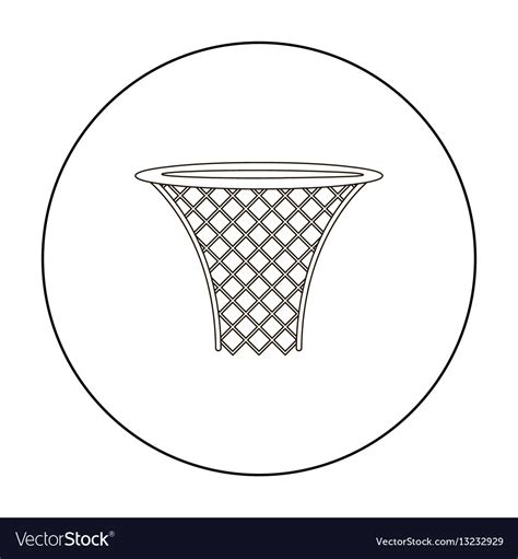 Basketball hoop icon outline single sport icon Vector Image