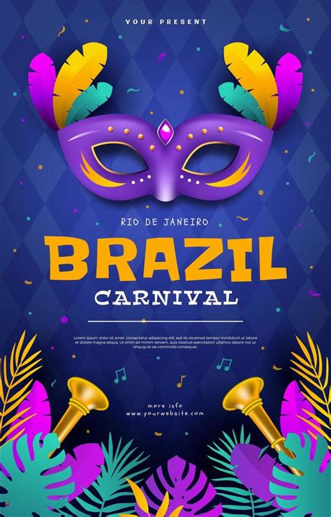 Rio Carnival Poster with Mask Concept 2058433 Vector Art at Vecteezy