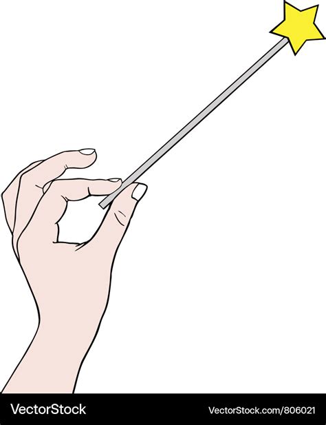 Hand holding magic wand Royalty Free Vector Image