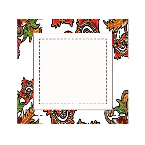 Green Brown Floral Batik Frame, Batik Frame, Frame, Cool Frame PNG Transparent Clipart Image and ...