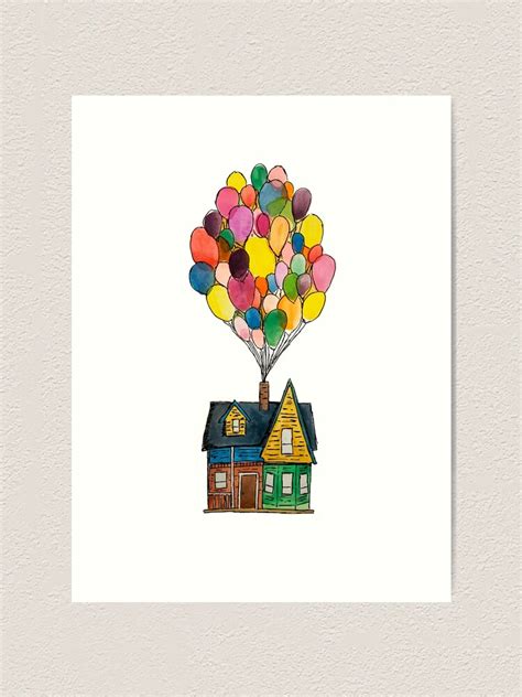 "Up House with Balloons" Art Print for Sale by stephydoodlebug | Redbubble