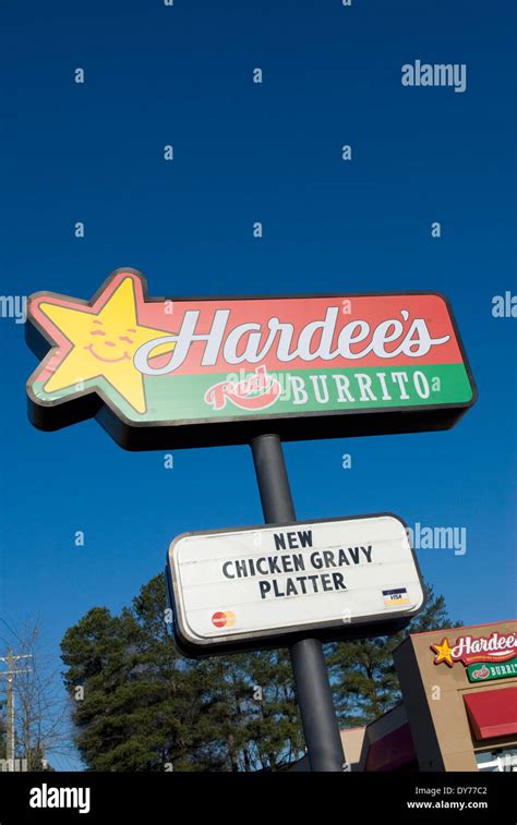 Hardees Restaurant Sign USA Stock Photo - Alamy