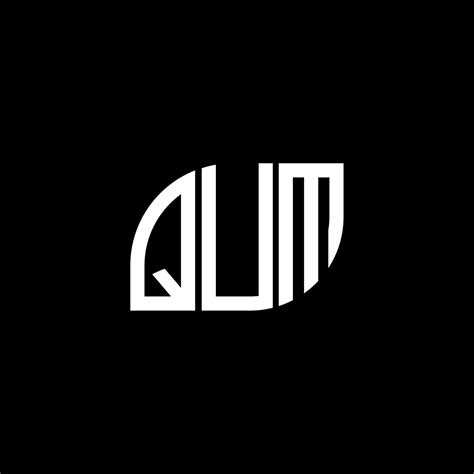 QUM letter logo design on black background.QUM creative initials letter logo concept.QUM vector ...