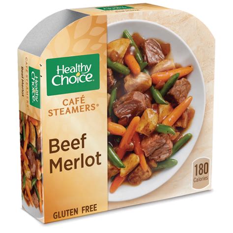 Healthy Choice Cafe Steamers Beef Merlot, Frozen Meal, 9.5 OZ - Walmart.com - Walmart.com