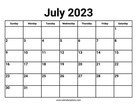 Free Download Printable July 2023 Calendar Large Font Design - Riset