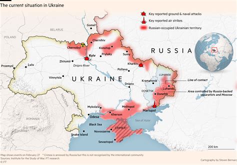 [OC] Map showing the latest situation in Ukraine today with territory gained by Russia : r ...