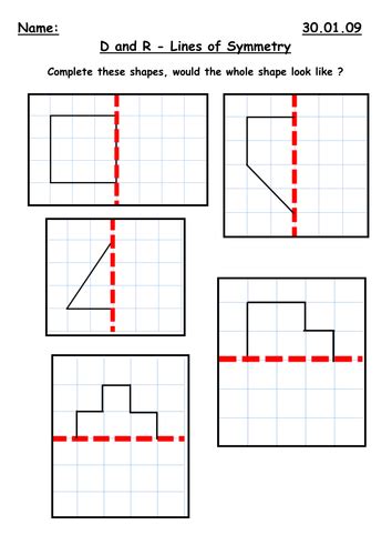 Symmetry along a mirror line. | Teaching Resources