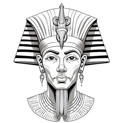 Premium AI Image | a black and white drawing of an egyptian pharaoh