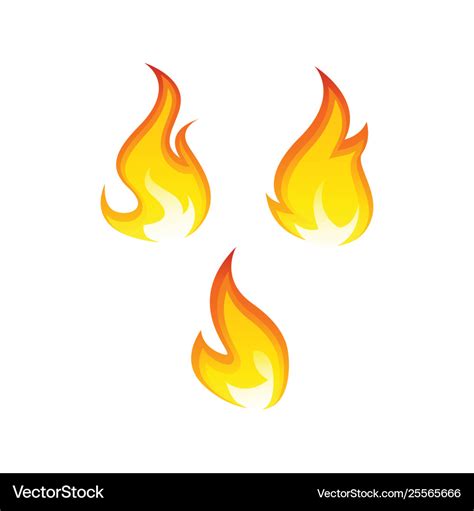 Cartoon flame or fire set Royalty Free Vector Image