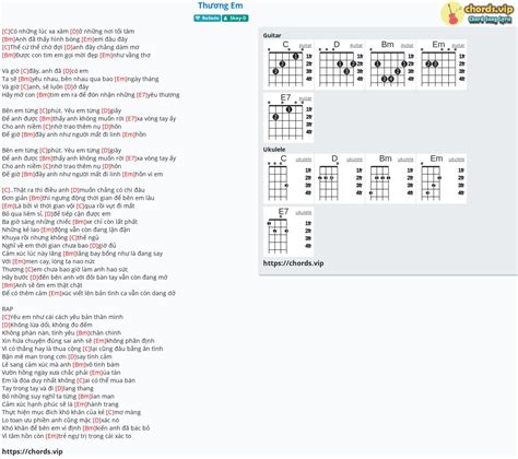 Chord: Thương Em - tab, song lyric, sheet, guitar, ukulele | chords.vip