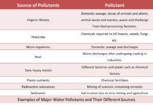 Causes of Water Pollution: Types of pollution, Drinking Water, Examples