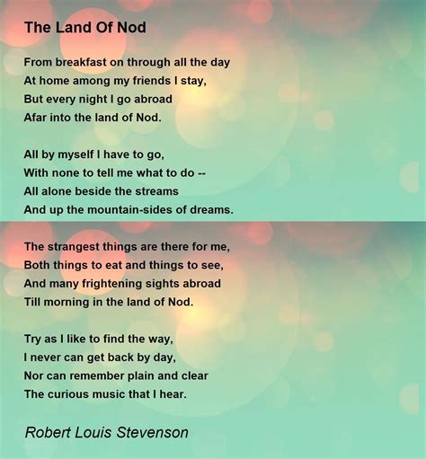 The Land Of Nod - The Land Of Nod Poem by Robert Louis Stevenson