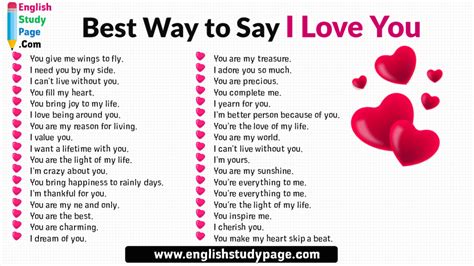 34 Best Way to Say I Love You - English Study Page