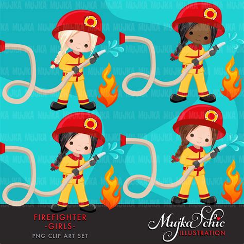 Firefighter Girl Clipart in 2021 | Clip art, Girl firefighter, Girl clipart