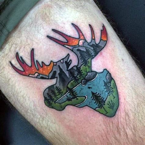 60 Moose Tattoo Designs For Men - Antler Ink Ideas | Moose tattoo, Antler tattoo, Tattoo designs men