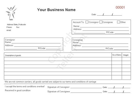 Consignment Note Format In Excel Excel Templates - Bank2home.com