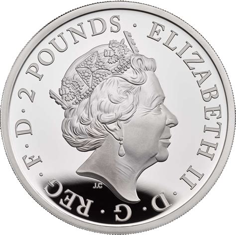 2 Pounds - Elizabeth II (5th portrait; 1 oz Fine Silver) - United ...