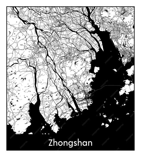 Premium Vector | Minimal city map of Zhongshan (China, Asia)