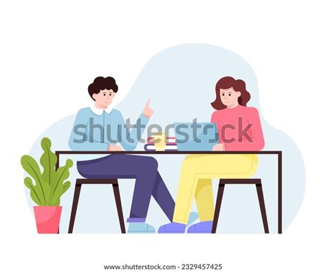 Cartoon Characters Working Together Office Modern Stock Vector (Royalty ...