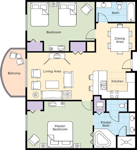 Wyndham Palm Aire 2 Bedroom Deluxe Floor Plan | www.resnooze.com