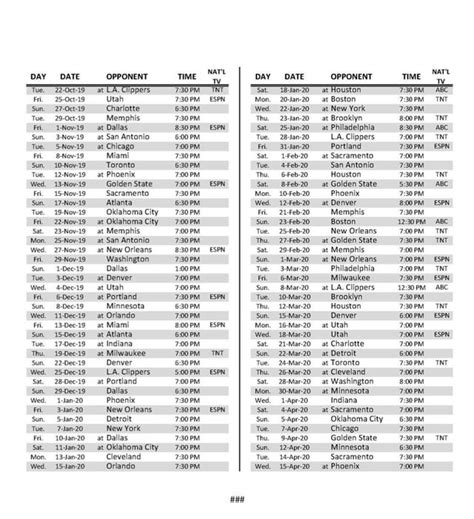 Lakers full schedule : r/lakers