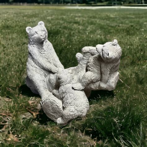 Detailed Three Bears Statue Concrete Bears on Teeter Sculpture - Etsy