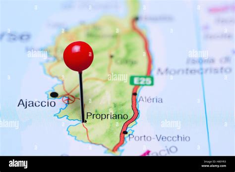 Propriano pinned on a map of France Stock Photo - Alamy