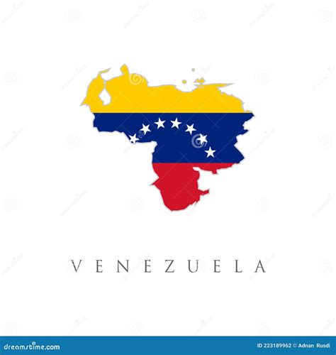 Venezuela Country Flag Inside Map Contour Design Icon Logo. Map Of The ...