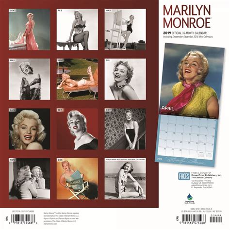 2019 16-Month Marilyn Monroe Glamour Retro Calendar | Marilyn Monroe at LucyStore.com