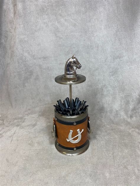 Vintage Cigarette Dispenser With Metal and Leather Horse - Etsy