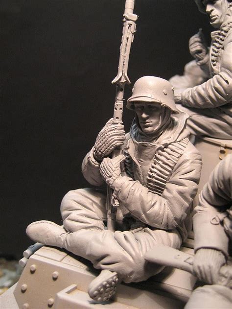 WWII Tank Soldier Seated Unpainted Resin Figure 1/16 Scale Unassembled ...