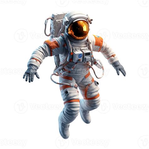 3D Astronaut character in space on transparent background. Generative AI 25002342 PNG