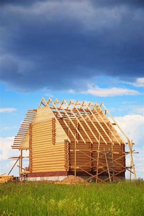 Wooden house, construction stock image. Image of cement - 12688097