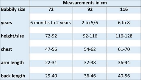 Size guide - Babbily