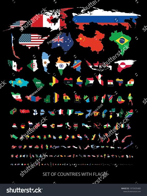 Set Countries Flags Vector Illustration Stock Vector (Royalty Free ...