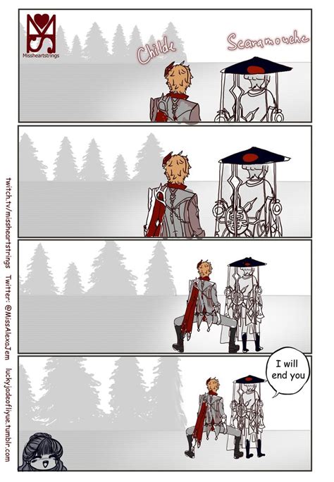 SAME HEIGHT // SCARAMOUCHE & CHILDE | Tarjetas divertidas, Memes de anime, Dibujos divertidos