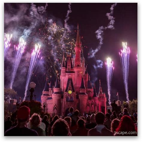 Cinderella's Castle with Fireworks Metal Print by Adam Romanowicz