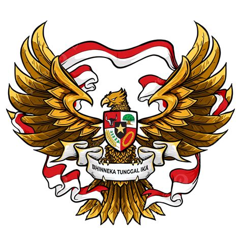 Illustration Of Golden Eagle With Indonesian Flag Garuda Indonesia Indonesian Flag Eagle Png ...