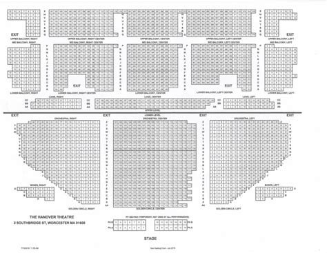 Seating Chart - Hanover Theatre and Conservatory