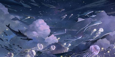 the sea of the sky on Behance | Scenery wallpaper, Anime scenery wallpaper, Cute laptop wallpaper