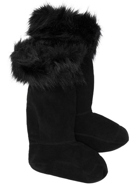 Lyst - Hunter Faux Fur Snow Boots in Black