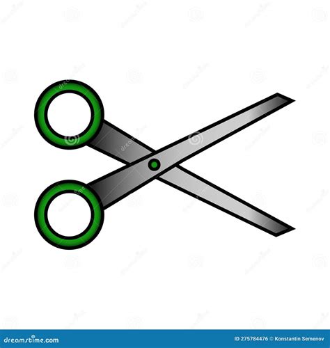 Scissors icon on white stock illustration. Illustration of green - 275784476