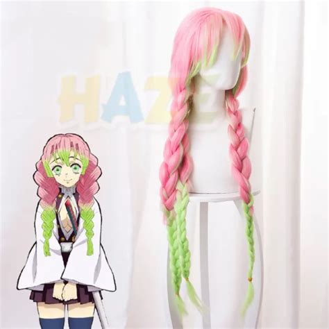 DEMON SLAYER: KIMETSU no Yaiba Kanroji Mitsuri Cosplay Wig Pink Ombre Hair £38.39 - PicClick UK