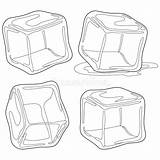 Ice Cubes Vector Black And White Coloring Page Stock  sketch template